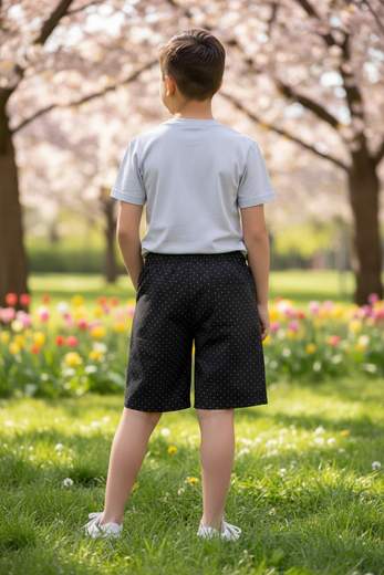 STILL Bermuda Junior Nero a Pois Casual Comfort