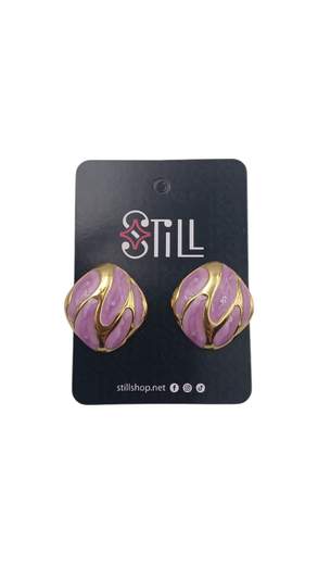 STILL Orecchini Vintage Wave Smaltati con Dettagli Gold