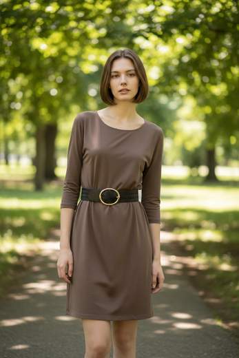 STILL Abito Donna con Cintura Intrecciata e Fibbia Circolare