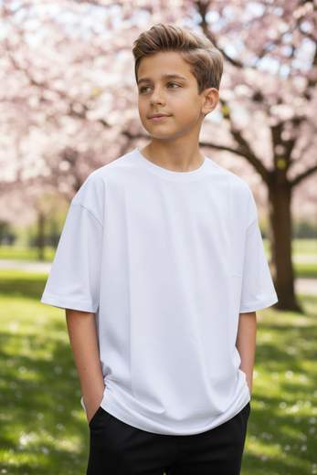 STILL T-shirt Junior Stampa Grafica Posteriore – Maglietta Oversize