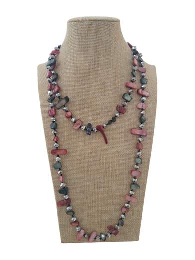 Collana Donna Elegante con Pietre Decorative e Cristalli