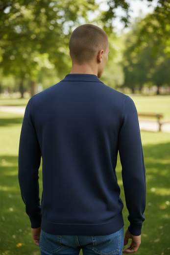 STILL Polo Uomo a Maniche Lunghe con Colletto Classico
