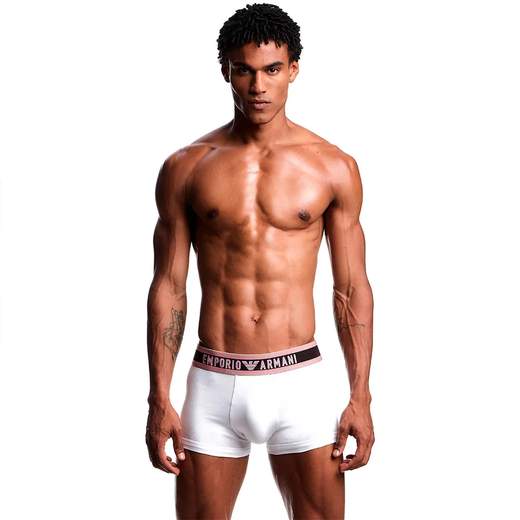 EMPORIO ARMANI Boxer uomo in cotone stretch con fascia logata