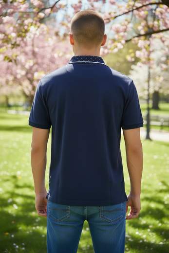 Polo Uomo con Colletto a Contrasto