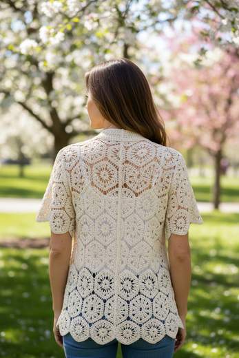 STILL Blusa Donna Traforata Crochet – Maglia Leggera Stile Boho