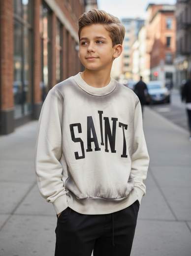 STILL Felpa Junior Oversize in Cotone con Stampa