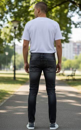 STILL Jeans Slim Fit in Denim Nero con Sfumature