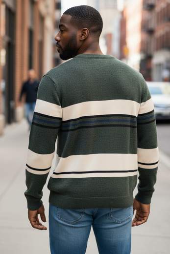 Maglione Uomo Righe Casual

Il design a righe dona dinamismo al capo mantenendo uno stile casual moderno e facilmente abbinabile.