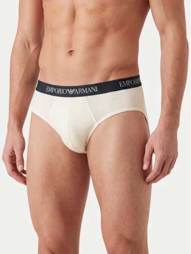 EMPORIO ARMANI Slip Uomo 3 Pezzi con Logo e Fascia Elasticizzata