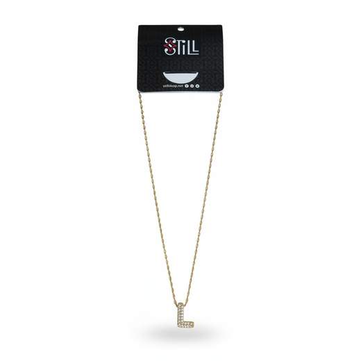 STILL Collana Donna con Ciondolo a Lettera e Strass – Oro e Argento
