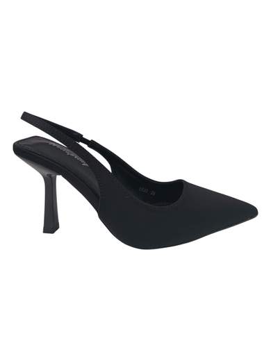 Décolleté Slingback Donna Nere con Tacco Alto