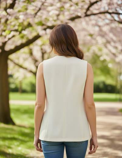STILL Gilet Donna Elegante Smanicato con Bottoni