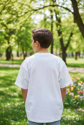 STILL T-Shirt Junior Oversize con Strass - Maglia Bambino Trendy