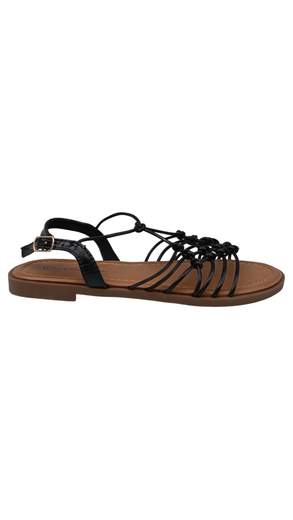 Sandali Donna Flat con Fasce Intrecciate e Cinturino Regolabile