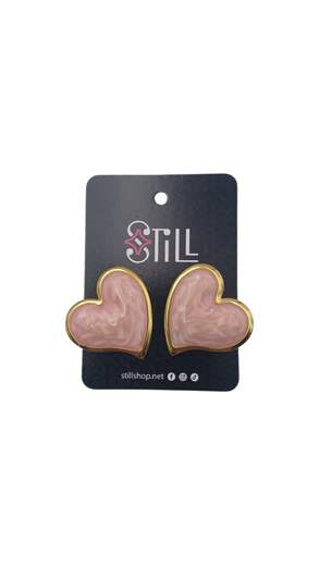 STILL Orecchini Cuore Vintage Smaltati Gold