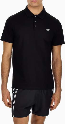 EMPORIO ARMANI Polo uomo Emporio Armani in cotone piqué con logo minimal