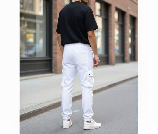 Pantalone Uomo Slim Cargo con Coulisse e Tasche Laterali – Look Casual e Funzionale