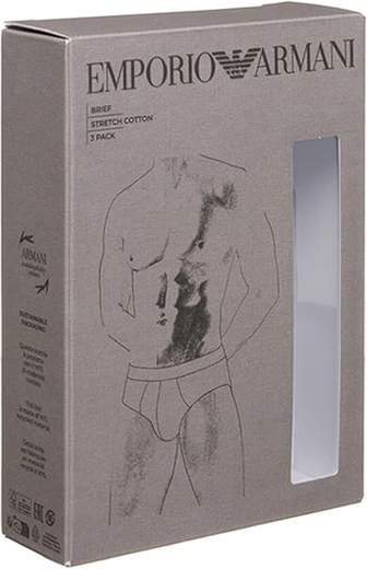 Slip Uomo Emporio Armani in Cotone Confezione 3 Pezzi