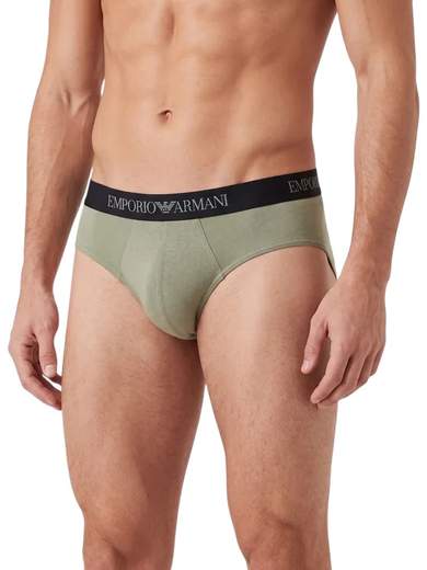 EMPORIO ARMANI Slip Uomo 3 Pezzi con Logo e Fascia Elasticizzata