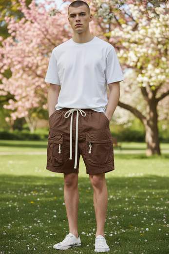 STILL Bermuda Cargo Uomo con Coulisse – Shorts Casual Estivi Tasche Utility