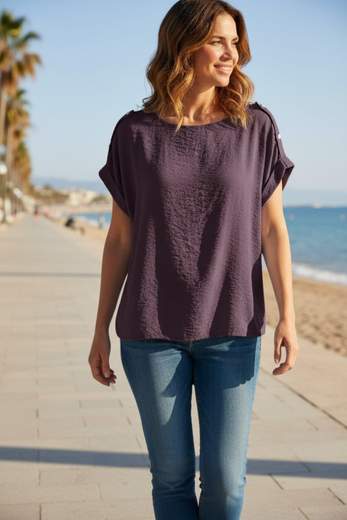 Blusa Donna Morbida Manica Corta