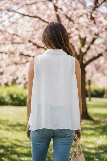 Camicia Donna Smanicata con Foulard