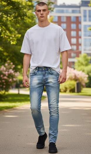 STILL Jeans Skinny Fit Denim Chiaro Elasticizzato