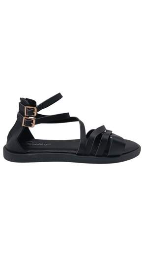 Sandali Donna Flat con Fasce Incrociate e Doppio Cinturino
