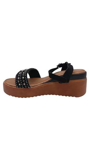 Sandali Donna Zeppa Comfort con Applicazioni Decorative