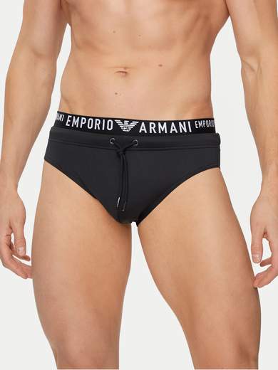 EMPORIO ARMANI Costume slip uomo con fascia logata: stile essenziale e performance