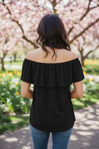 Top Donna con Scollo a Barchetta
