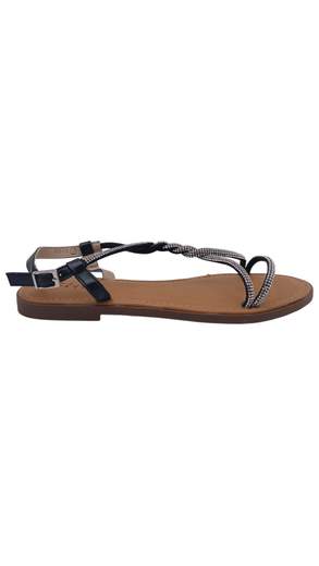 Sandali Donna Eleganti con Strass Luminosi e Chiusura Regolabile