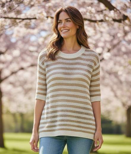 STILL Maglia Estiva Donna a Righe in Cotone