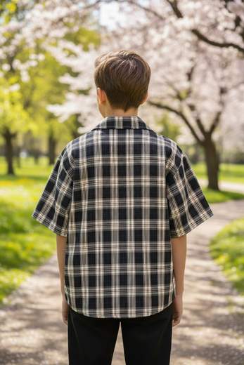 STILL Camicia Junior Quadri Rosa – Estiva Manica Corta