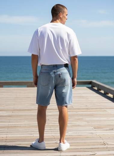 STILL Bermuda Uomo Denim Azzurro Chiaro – Shorts Jeans Casual Baggy Estivi