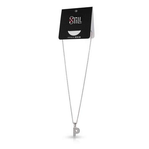 Collana Donna con Ciondolo a Lettera e Strass – Oro e Argento