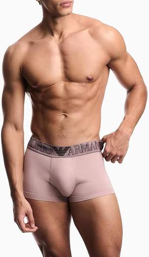 EMPORIO ARMANI Boxer uomo in cotone stretch con fascia logo maxi