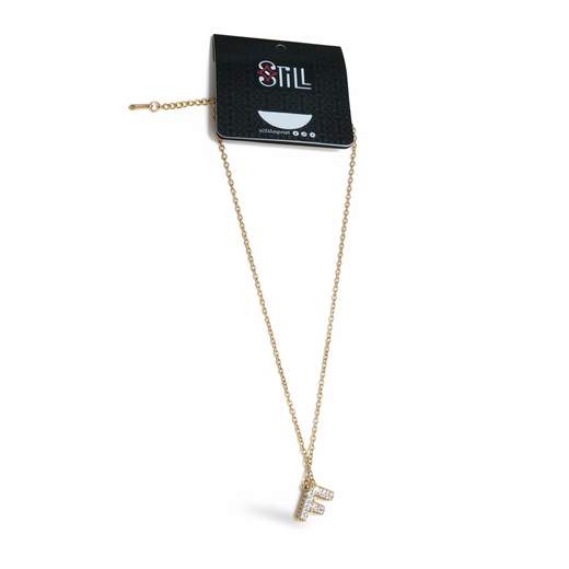 STILL Collana Donna con Ciondolo a Lettera e Strass – Oro e Argento