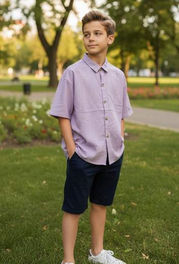 STILL Camicia Junior Estiva Cotone Manica Corta