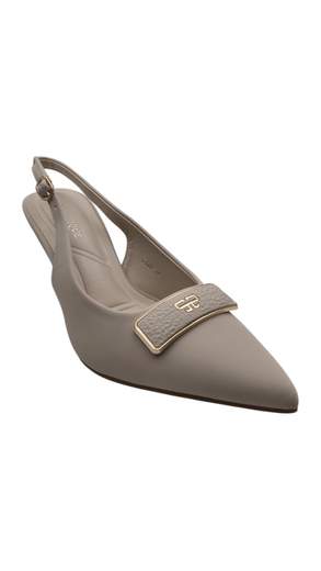 STILL Décolleté Slingback Donna Beige con Punta Affusolata e Tacco Medio