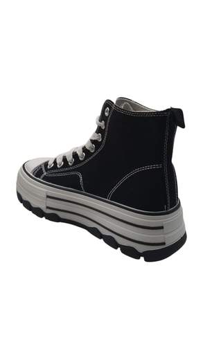 Sneakers Donna Alte Nere Platform – Stile Streetwear
