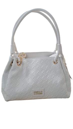 STILL Borsa Donna Enrico Coveri a Spalla Intrecciata con Dettagli Oro