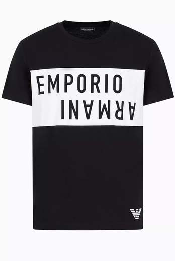 T-shirt Emporio Armani uomo in cotone con macro logo