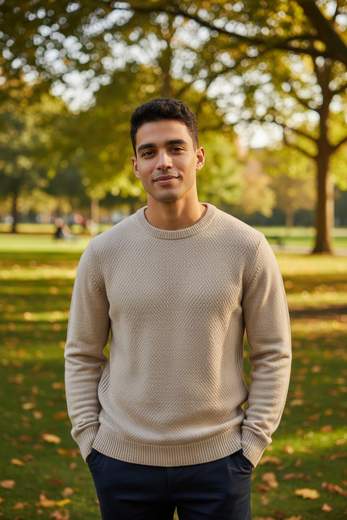STILL Maglione Uomo Girocollo a Maglia Strutturata