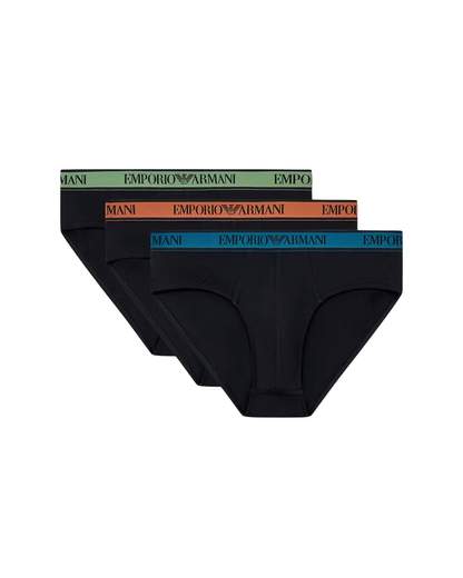EMPORIO ARMANI Slip Uomo 3 Pezzi in Cotone con Logo