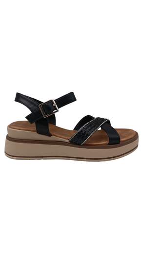 Sandali Donna Platform con Intreccio e Cinturino Regolabile