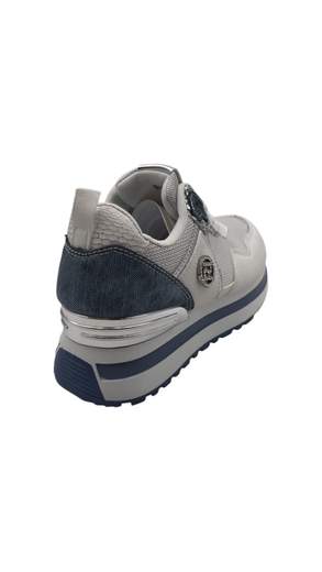 Sneakers Donna Platform Bianco e Denim – Comfort & Stile