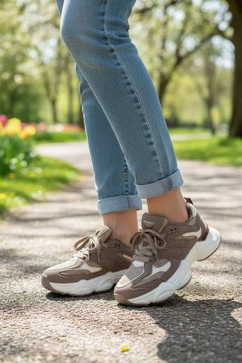 Sneakers Donna Chunky Beige e Rosa – Comfort Sporty Chic