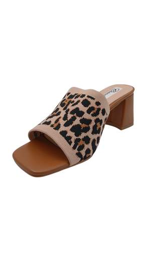 STILL Ciabatte Donna Animalier con Tacco Medio e Fascia Elasticizzata
