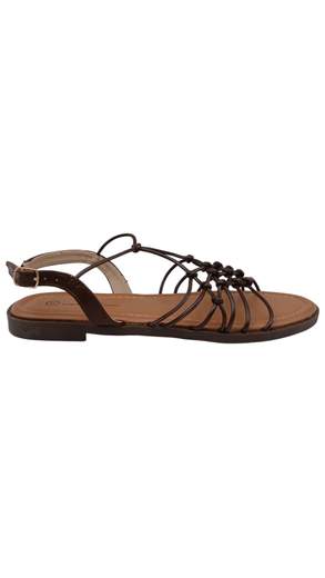 Sandali Donna Flat con Fasce Intrecciate e Cinturino Regolabile